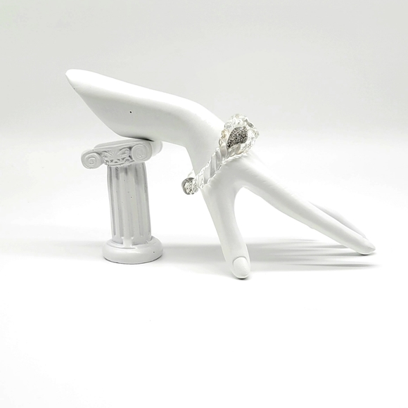 Alexis Bittar Diamond Swarovski Crystal Winter Paisley Lucite Rope Bracelet - Picture 9 of 17